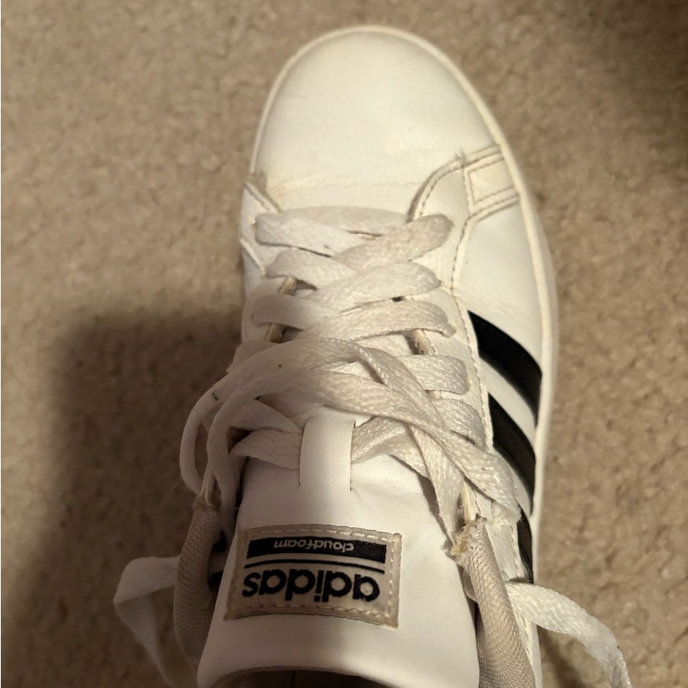 Adidas Classic White and Black Trainers